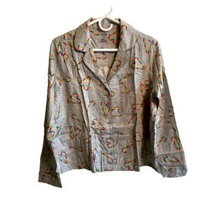 VICTORIA SECRET PINK FLANNEL SLEEP SHIRT medium Button down Flannel fabric NEW